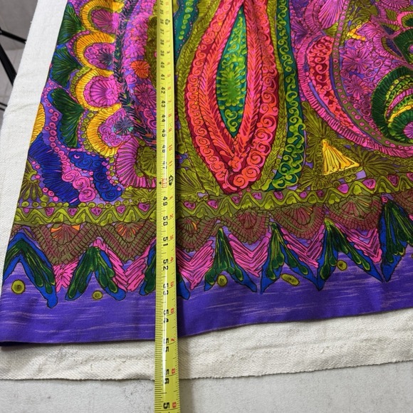 1970s Vintage Psychedelic Maxi Dress Paisley Haight-Ashbury Festival Bohemian - Picture 7 of 10